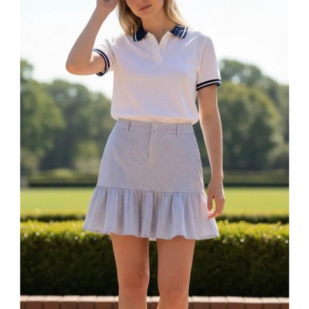 Ralph Lauren Seersucker Ruffle Skirt